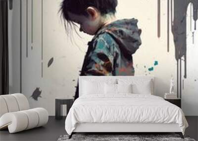 Breaking the Silence. Depression in Youth. Generative Ai Wall mural