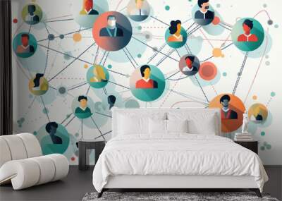 Building Connections: A Network and Relationship Marketing System. Generative Ai Wall mural