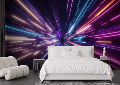 Warp Speed: Journey Through the Multiverse. Generative Ai Wall mural