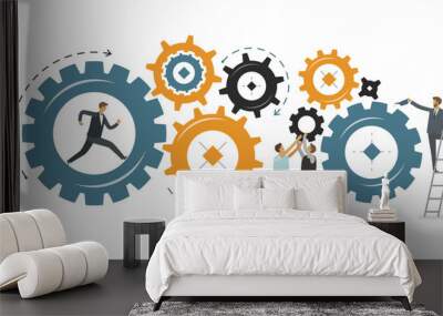 Business development, teamwork concept. Vector illustration Wall mural