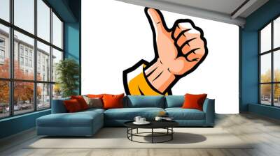 Hand showing thumbs up. Symbol vector illustration Wall mural