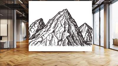 Mountain landscape. Nature sketch vector illustration Wall mural