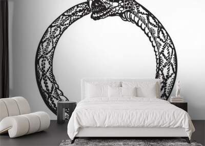 Ouroboros. Snake eating its own tail. Eternity or infinity symbol Wall mural