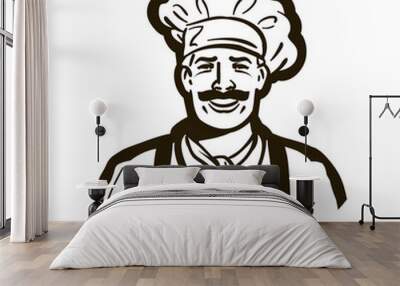 restaurant, cafe vector logo. chef or cuisine, cooking, cookery icon Wall mural