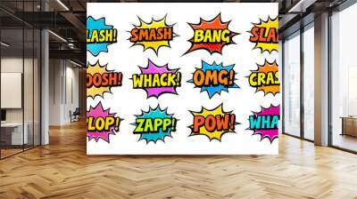 Set of comic speech bubbles. Cartoon vector illustration Wall mural