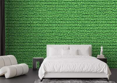 Green wool fabric background. Abstract pattern.  Wall mural