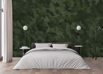 Military camouflage pattern. Abstract green background.  Wall mural