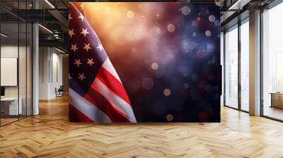 American flag for Memorial Day, 4th of July, Labour Day. Independence Day. Wall mural