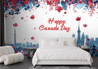 Happy canada day 1st of july Wall mural