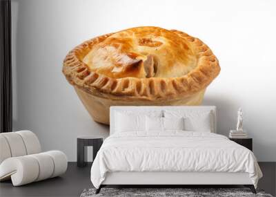 Meat pie isolated on white background,  Created using generative AI tools. Wall mural