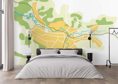 Simplified Vector Map of The City II Wall mural