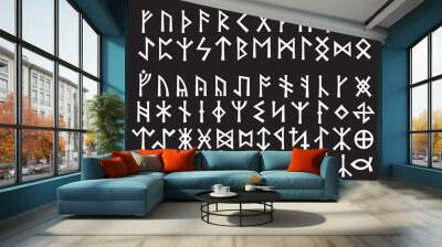 «Silver Runic Codex». Elder Futhark (24 letters above) and Other Runes (below). The  Runic Script was used all over Northern Europe till the XIII century. Wall mural