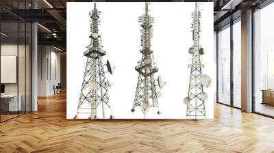 high voltage transmission line tower 4k png cutout  Wall mural