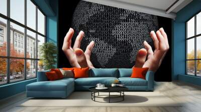 rising binary earth Wall mural