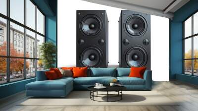 Black Modern Speakers Isolated Transparent Background Wall mural