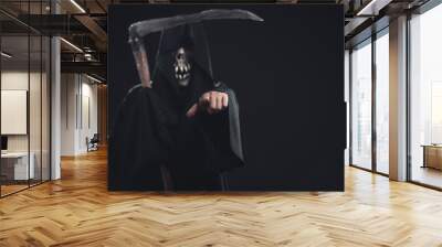 death with scythe standing at night Wall mural