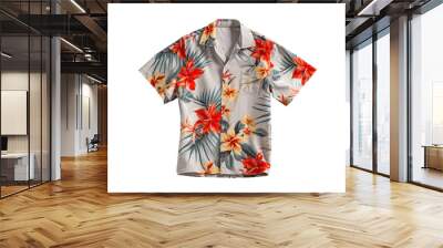 floral hawaiian shirt lies, png file of isolated cutout object on transparent background. Wall mural