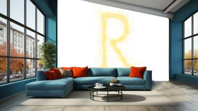 Sparklers Letter R Celebration, png file of isolated cutout object on transparent background Wall mural