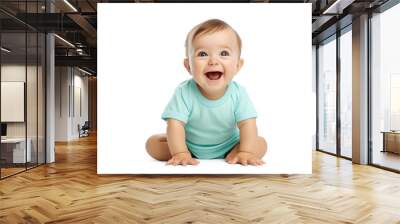 surprised happy cute baby, png file of isolated cutout object on transparent background. Wall mural