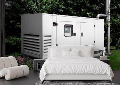 emergency generator for uninterruptible power supply, diesel installation in an iron casing with an  Wall mural