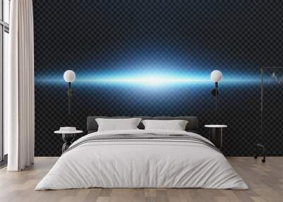 Set of realistic vector blue stars png. Set of vector suns png. White flares with highlights.	 Wall mural