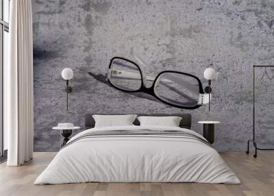 New glasses isolated on grey background. Wall mural