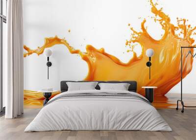 orange paint splash on transparent background - design element PNG cutout Wall mural