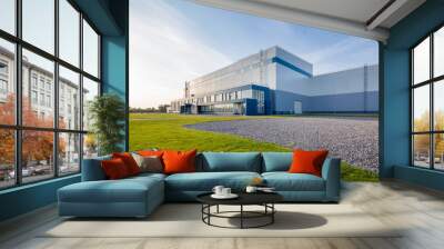 building of a modern industrial enterprise. Summer, blue sky Wall mural