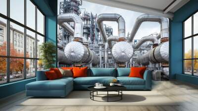 heat exchanger in an oil refinery, large size, daylight Wall mural