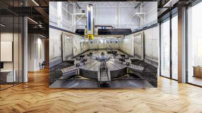 large CNC metal milling machine in the interior of a Metalworking plant. Wall mural