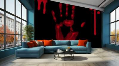 Abstract bloody hand background Wall mural