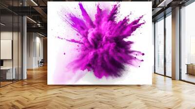 Abstract purple splash in motion brush isolated on white for art abstract design Wall mural