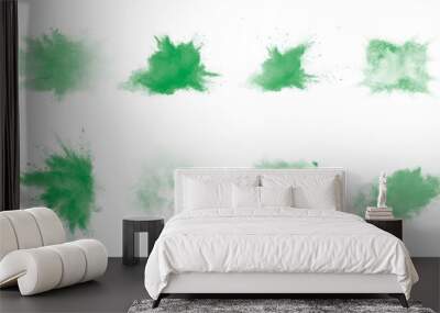 Beautiful green explosion brushes collection Wall mural