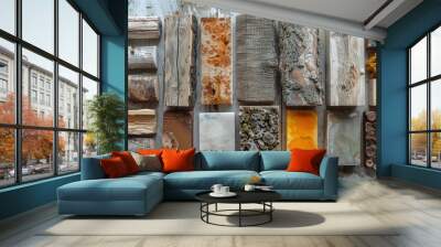 Textures made of natural multicolored stones. Multicolored stone blocks for use on backgrounds Wall mural