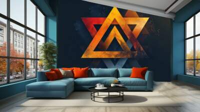 The logo is designed as a simple geometric symbol. Abstract symbol on an isolated background. illustration Wall mural