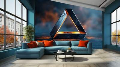 The logo is designed as a simple geometric symbol. Abstract symbol on an isolated background Wall mural