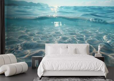 Tropical blue ocean with coral reef Wall mural