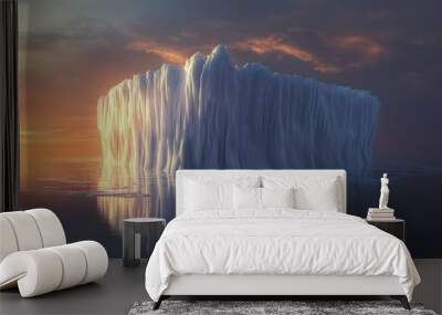 A stark image of a melting ice cap with its jagged edges contrasting sharply. Reminder of the impact of climate change on our planet Wall mural