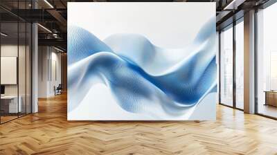 Elegant blue wave pattern on a simple white surface. Premium wave background for banners, posters or wallpaper. Wall mural