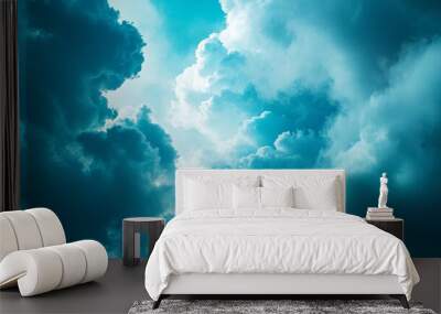 low angle view of blue clouds Wall mural