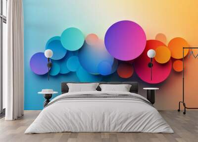 This features minimalist abstract concept of business contacts, showcasing circular shapes in gradient of colors that evoke sense of connection and collaboration Wall mural