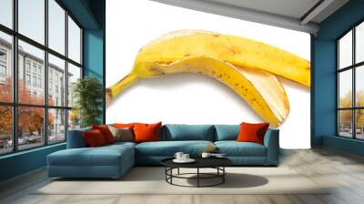 banana peel on a white background, isolate Wall mural