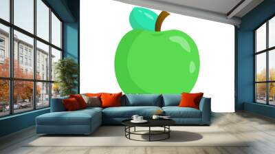 illustration of green apple Wall mural