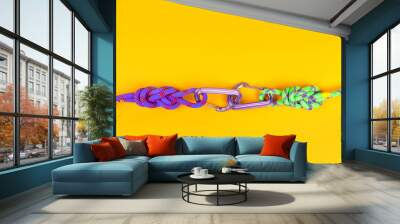 Rope and knot on  background.
 Wall mural