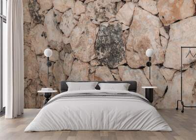 Stone wall of warm tones background Wall mural