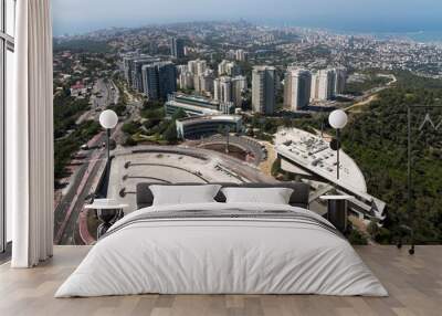 Haifa, Israel, top view from the mount Wall mural