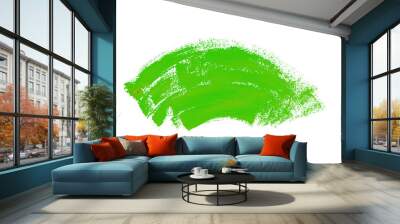 Abstraction for background, drawing with green paint on white isolated background Wall mural