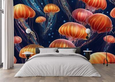 jellyfish in the sea Wall mural