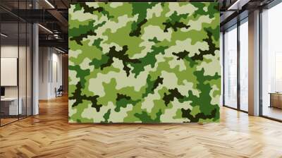 Camouflage seamless pattern. Abstract military camo background for army and hunting textile print. Vector illustration. Wall mural