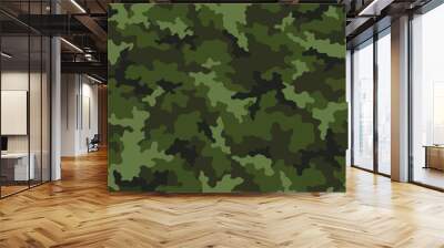 Camouflage seamless pattern. Abstract military camo background for army and hunting textile print. Vector illustration. Wall mural